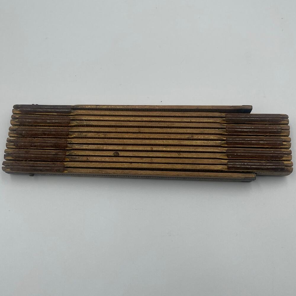 Vintage Lufkin X46 extension folding wooden ruler carpentry trades 6ft